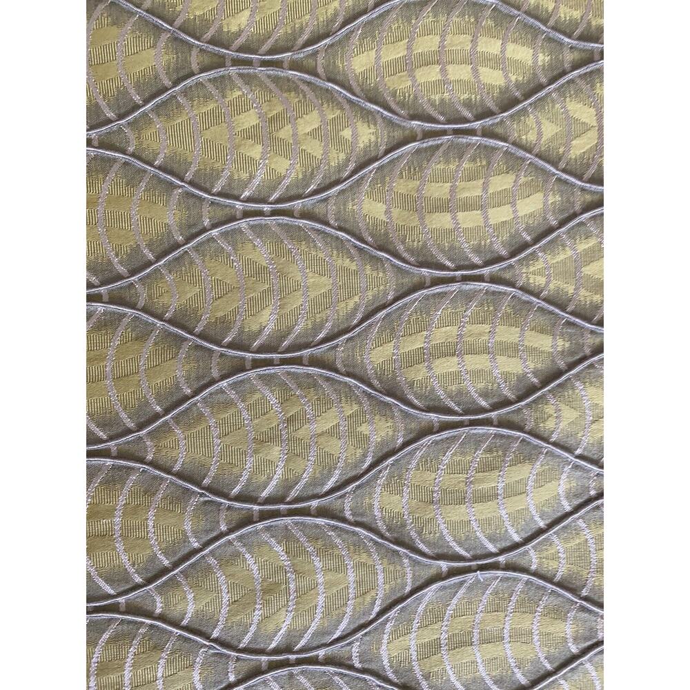 3.5 yds Citron Gold Taupe 3D Scalloped Brocade Fabric 52” wide orig. 89 yd